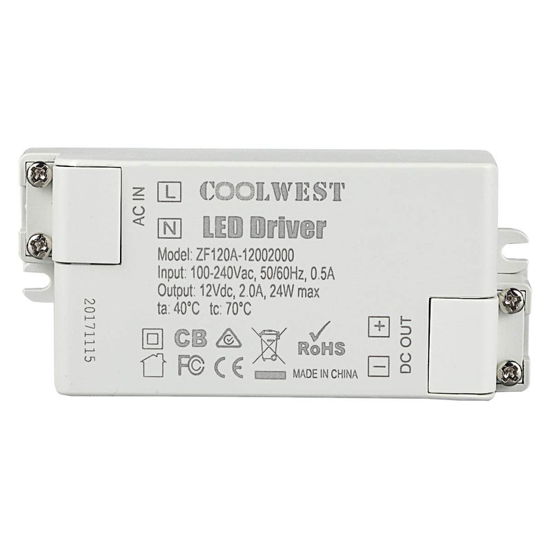 COOLWEST Transformer Driver Power Supply 24W 12V for LED Strip Lights and G4, MR11, MR16 Light Bulbs - Image 3